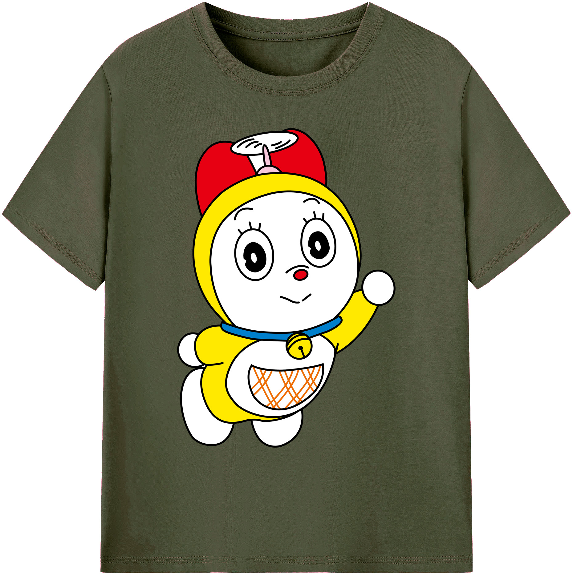 （画像用） ドラえもん ドラミ Doraemon Dorami 綿100％ メンズ半袖Tシャツ｜肌触りやわらか＆通気性